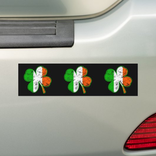 St. Patricks Irish Flag Shamrock in grunge stijl Bumpersticker (Op auto)