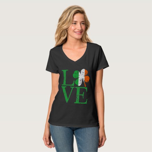 St Patricks Irish Love Shamrock T-shirt (Voorkant volledig)