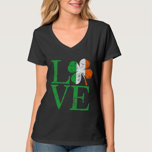 St Patricks Irish Love Shamrock T-shirt (Voorkant)