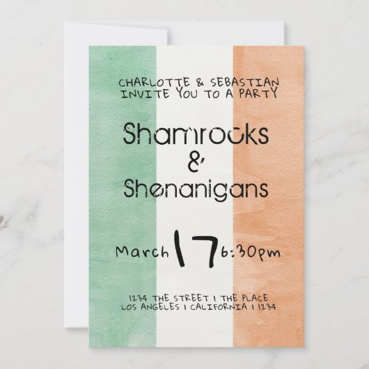 St Patricks Irish Shamrocks Shenanigans Waterverf Kaart (Voorkant)