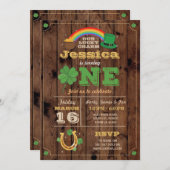 St. Patricks Jour 1er Anniversaire Fête Invitation (Devant / Derrière)