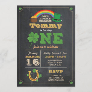 St. Patricks Jour 1er anniversaire Invitation de f