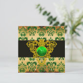 ST.PATRICK'S KELTISCHE HART Groen Damast Perkament Kaart (Staand voorkant)