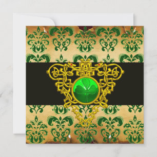 ST.PATRICK'S KELTISCHE HART Groen Damast Perkament Kaart