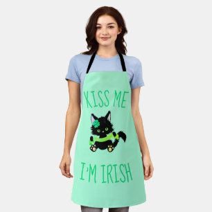 St. Patrick's Kiss Ik ben Irish Cat Apron Schort