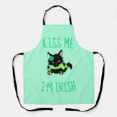 St. Patrick's Kiss Ik ben Irish Cat Apron Schort (Voorkant)