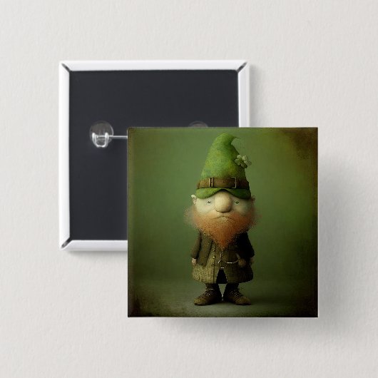 St. Patrick's Leprechaun #4 Vierkante Button 5,1 Cm (Voorkant /achterkant)