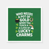 St Patrick's leraar Lucky Charm Clover Irish Servet (Voorkant)