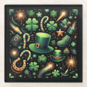St. Patrick's Luck Glazen Onderzetter (Voorkant)