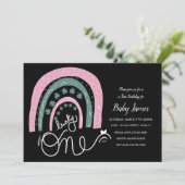 St. Patricks Lucky 1st Birthday Hand Drawn Rainbow Kaart (Staand voorkant)