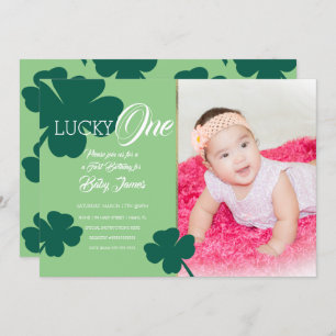 St. Patricks Lucky First Birthday Shamrock Foto Kaart