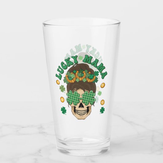 St. Patrick's Lucky Mama Skeleton Glas (Voorkant)