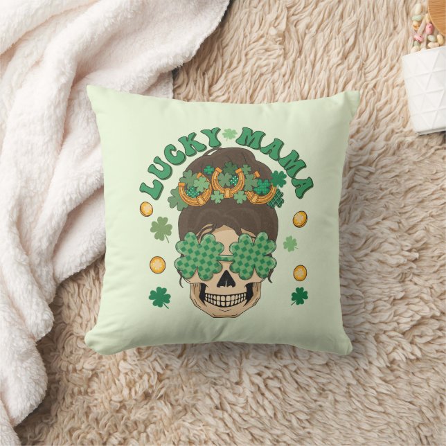 St. Patrick's Lucky Mama Skeleton Kussen (Deken)