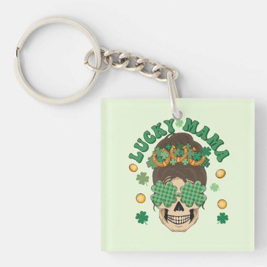 St. Patrick's Lucky Mama Skeleton Sleutelhanger (Voorkant)