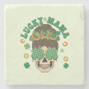 St. Patrick's Lucky Mama Skeleton Stenen Onderzetter
