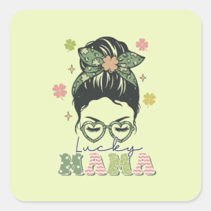 St. Patrick's Lucky Mama Vierkante Sticker