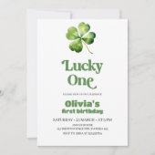 St. Patricks Lucky One Birthday Invitation (Devant)