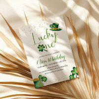 St. Patricks Lucky One Birthday Invitation