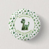 St Patricks Lucky One Dinosaur Button (Voorkant)