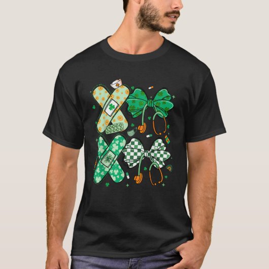 St Patrick's Nurse Coquette Stethoscoop Bow Nurse T-shirt (Voorkant)