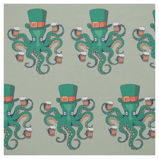 St Patricks Octopus Stof (Swatch)