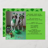 St. Patrick's Party Dogs with Shanrocks Invitation Kaart (Voorkant / Achterkant)