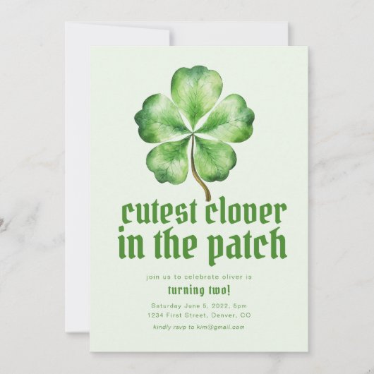 St. Patrick's Patty Verjaardagsfeestje Uitnodigen Kaart (Voorkant)