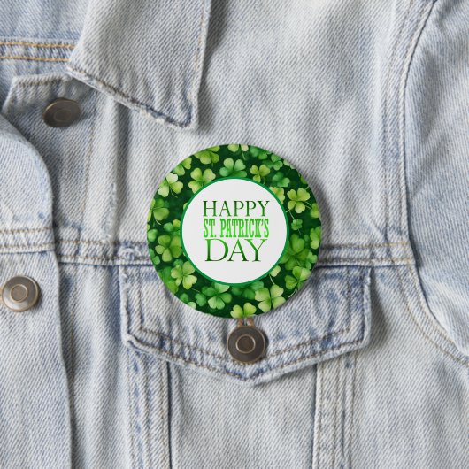 St. Patricks Pin Ronde Button 7,6 Cm (In situ)