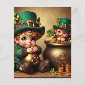 St Patrick's Pot of Gold Boy Leprechaun Uitnodigin Flyer