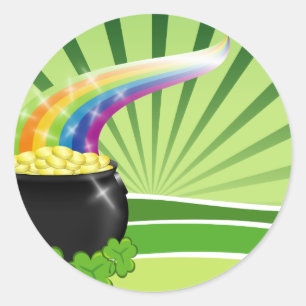 St.Patrick's Pot of Gold Ronde Sticker