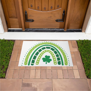 St. Patrick's Rainbow Happy Whimsical Shamrock Deurmat