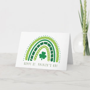 St. Patrick's Rainbow   Happy Whimsical Shamrock Kaart