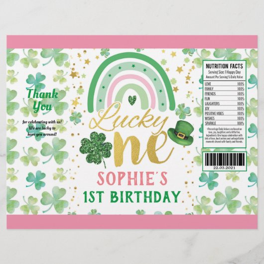 St. Patrick's Roze Lucky One Chipzak Verpakking Flyer (Voorkant)