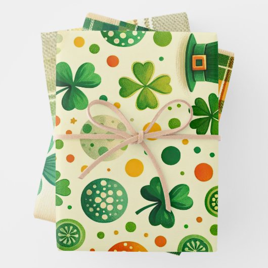 St Patricks Set van 3 Inpakpapier Vel (In situ)