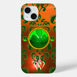 ST PATRICK'S SHAMROCK ORANJE GREEN DAMASK MONOGRAM