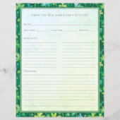 St. Patrick's Shamrocks Green Recipe Paper Sheet (Voorkant)