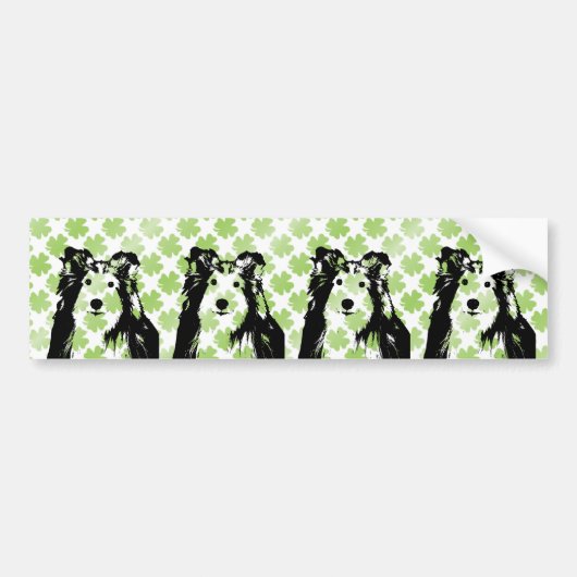 St Patricks - Sheltie Silhouette Bumpersticker (Voorkant)
