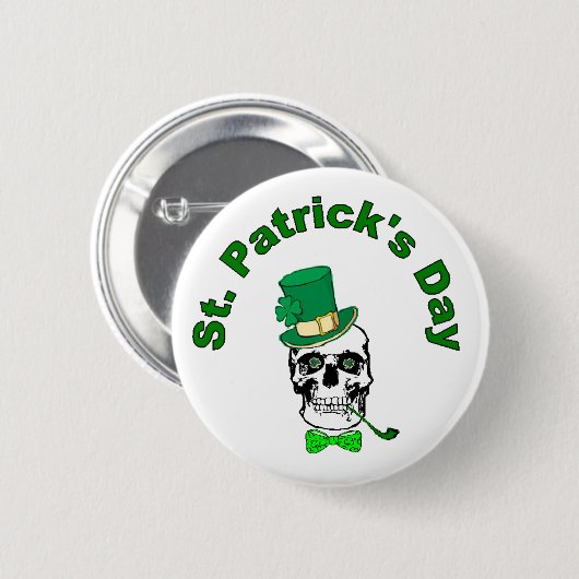 St. Patrick's Skull Button (Voorkant /achterkant)