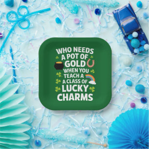 St Patricks Teacher Lucky Charm Clover Iers Papieren Bordje
