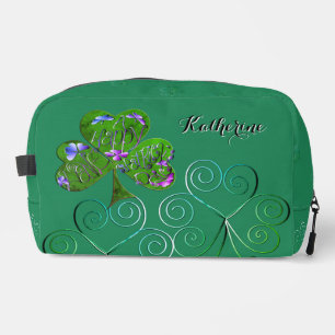 St. Patrick's Teal Shamrocks Print Knip Naai Tas