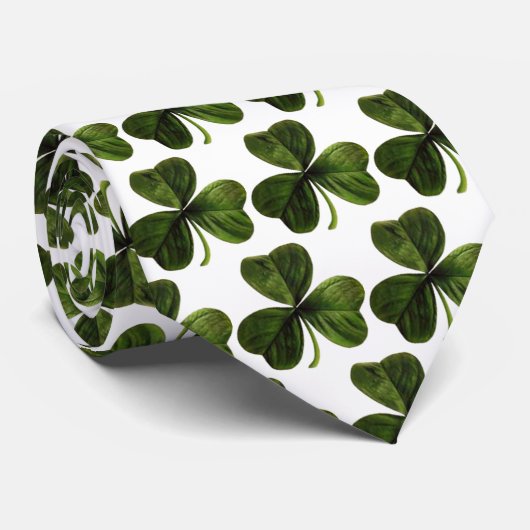 St. Patrick's Three Leaf Clover Stropdas (Opgerold)