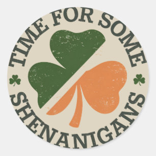St. Patrick's Tijd voor wat kattenkwaad Klaver  Ronde Sticker