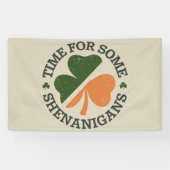 St. Patrick's Tijd voor wat kattenkwaad Klaver Spandoek (Horizontaal)