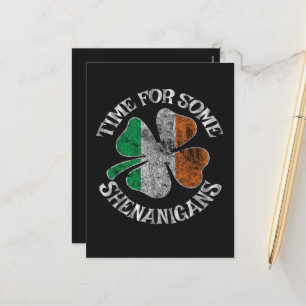 St. Patrick's Tijd voor wat Schelmenstreken Klaver Feestdagenkaart