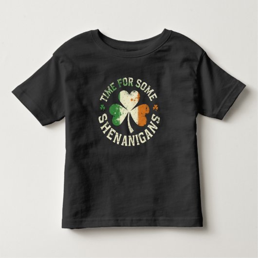 St. Patrick's Time for some Shenanigans Clover Fun Kinder Shirts (Voorkant)