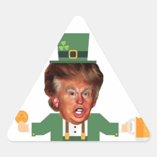 st patricks trump leprechaun driehoek sticker