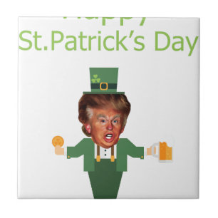 st patricks trump leprechaun tegeltje