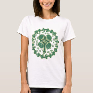 St Patricks Verontruste het Kruis van de Klavers T-shirt