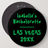 St. Patrick's vrijgezellenfeest in Vegas Neon Groe Ronde Button 6,0 Cm (Voorkant /achterkant)