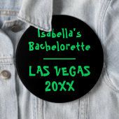 St. Patrick's vrijgezellenfeest in Vegas Neon Groe Ronde Button 6,0 Cm (In situ)